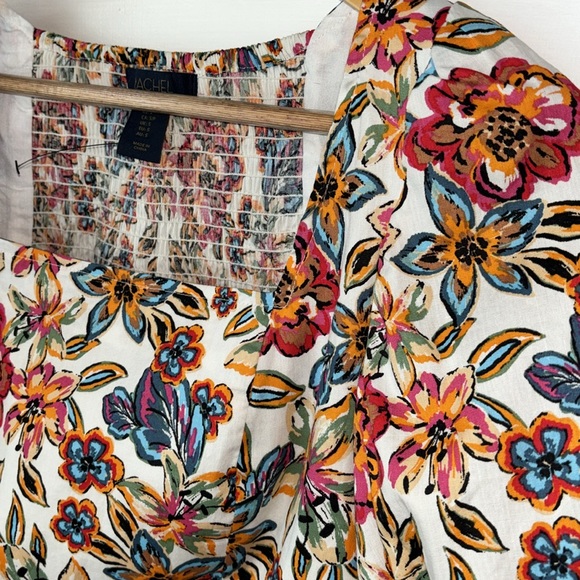 RACHEL ROY FLORAL PUFF SLEEVE CROP TOP - Picture 2 of 9